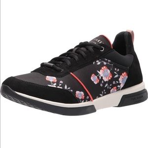 Ted Baker shoes sneakers trainers black floral sz 38.6